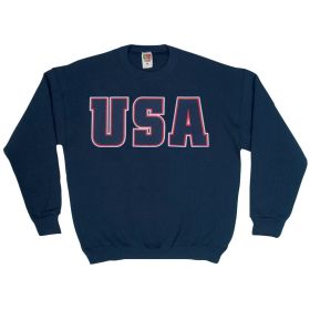 USA FLAG CREWNECK SWEATSHIRT NAVY