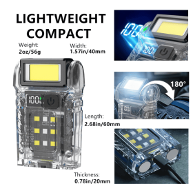 USB Rechargeable LED Flashlight Camping Hiking 7-Modes FlashLight Mini Emergency Work Light(Logistics only For USPS.TK/TMEU only For self-pickup)