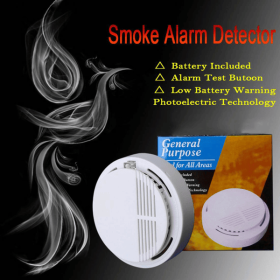 Smoke Alarm Detector Home Fire Safety Sensor Alert Battery Included (Logistics only For USPS.TK/TMEU only For self-pickup)