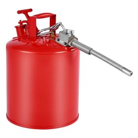 VEVOR Safety Gas Can, 5 Gallon Type II Red Safety Can for Gasoline with Stainless Steel Flame Arrester, Self-Closing Lid & Flexible Metal Spout