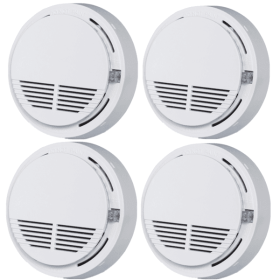 (4 Pack) Smoke Alarm Detector Home Fire Safety Sensor Alert Battery Included (Logistics only For USPS.TK/TMEU only For self-pickup)