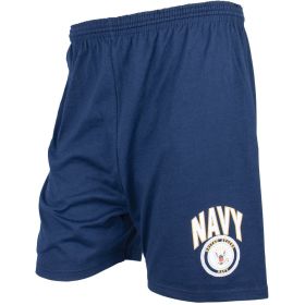 MEN'S  BLUE RUNNING SHORT W/LOGO (Option: Navy W/Logo XXXL)