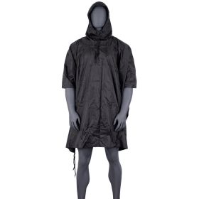 RIPSTOP PONCHO (Option: Black With Reflective Strip)