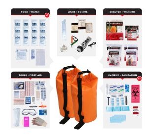 3 Person Comfort Survival Kit (Option: Dry Bag)