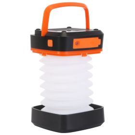 Solar Camping Lantern LED Collapsible Tent Lamp USB Rechargeable Portable Emergency Camping Light for Hiking Fishing Outdoor (Option: Orange)