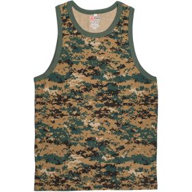 MENS TANK TOP DIGITAL WOODLAND (Option: XXL)