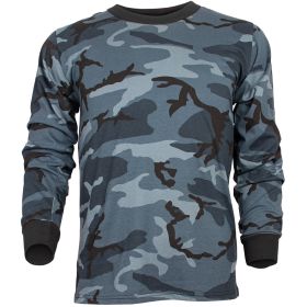 MENS LONG SLEEVE T-SHIRT MIDNIGHT NAVY CAMO (Option: Xl)