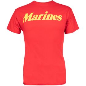 MARINES T-SHIRT RED YELLOW IMPRINT (Option: Xl)