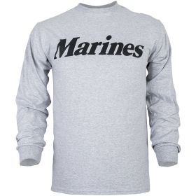 MARINES L/S T-SHIRT GREY (Option: Xl)
