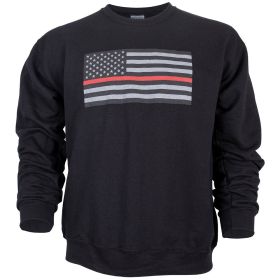USA FLAG/THIN RED LINE CREWNECK SWEATSHIRT (Option: Xl)