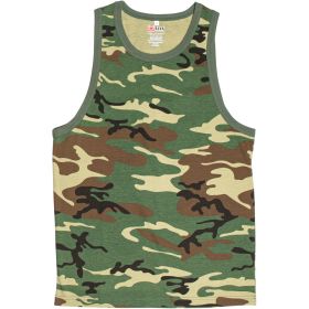 MENS TANK TOP WOODLAND CAMOUFLAGE (Option: Xl)
