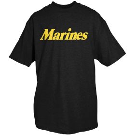 MARINES T-SHIRT YELLOW IMPRINT (Option: L)