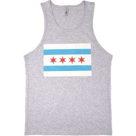 MENS TANK TOP GREY - CHICAGO FLAG (Option: Chicago Flag L)