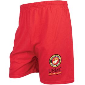 MEN'S RED RUNNING SHORT - U.S.M.C. LOGO (Option: U.S.M.C. Logo M)