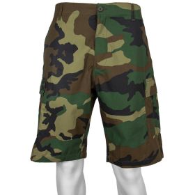 MEN'S RIPSTOP BDU SHORT, WOODLAND CAMO (Option: L)