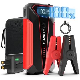 Car Emergency Battery Booster, 2000A Peak 12V Power Box With Fast Charging Output, For High Displacement Engines, Portable Booster Power Bank, 9. (Option: 1)