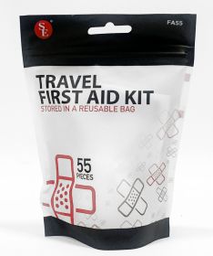 All Purpose First Aid Kit (Option: Reusable Bag 55 Pieces)