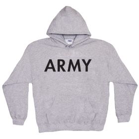 HOODED/PULLOVER GREY S/SHIRT- ARMY *DS (Option: Army L *Ds)