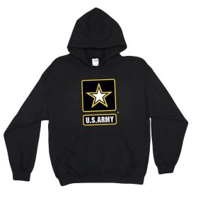 PULLOVER/HOODED BLK S/SHIRT- ARMY STAR *LO (Option: Army Star L *Lo)