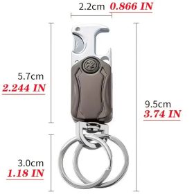 Anxiety Relief Spinning Keychain - USB Rechargeable LED Top + Emergency Tools in Compact Design (Items: 1pc spinning keychain with light)