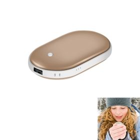Portable Power Bank Rechargeable Pocket Warmer (Color: Gold, Type: 5000mAh)