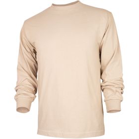 MENS LONG SLEEVE T-SHIRT SAND (Option: S)