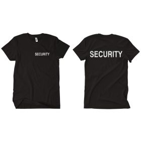 SECURITY BLK T-SHIRT-SMALL LETTERING FRONT (Option: S)